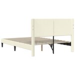 vidaXL Cadre de lit Crème 140 x 190 cm Tissu en velours côtelé