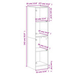 vidaXL Buffet avec portes en verre blanc 35x37x142 cm