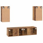 vidaXL Ensemble meuble TV 4 Pièces Bois ancien 60 x 30 x 30 cm