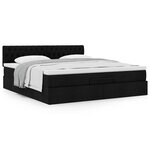 VidaXL Cadre de lit ottoman avec matelas noir 180x200 cm tissu