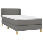 vidaXL Sommier à lattes de lit avec matelas Gris foncé 100x200cm Tissu