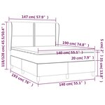 vidaXL Sommier à lattes de lit avec matelas Gris foncé 140x190cm Tissu