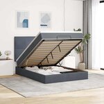 vidaXL Cadre de lit ottoman avec matelas gris foncé 140x190 cm velours