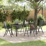 vidaXL Ensemble de salle à manger pour jardin 5 Pièces Anthracite Acier