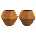 vidaXL Jardinière 2 Pièces Rouillé 75 x 75 x 60 cm
