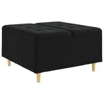 vidaXL Pouf de rangement avec coussin Noir 80 x 80 x 45 cm Velours