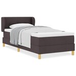 vidaXL Lit à Ressorts avec Matelas Crème 90x200 cm Tissu Marron foncé