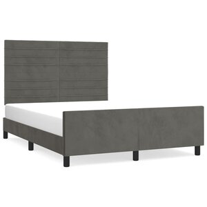 vidaXL Cadre de lit sans matelas gris foncé 140x200 cm velours