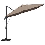 vidaXL Parasol Roma à Bras Déporté Taupe et Noir 352 x 251 x 260 cm