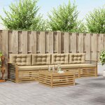 vidaXL Ensemble de canapés d'extérieur 5 pc Blanc et Beige