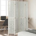 vidaXL Cloison de séparation 4 panneaux blanc bois de paulownia massif