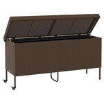 vidaXL Boîte rangement jardin roues marron 160x55x75 cm résine tressée