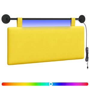 vidaXL Tête de lit suspendue Jaune clair Tissu en velours côtelé