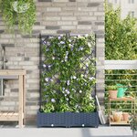 vidaXL Jardinière de jardin avec treillis 2 Pièces Grise 80x40x125.5 cm