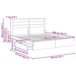 vidaXL Lit de Rangement Gris béton 180 x 200 cm Bois d'ingénierie
