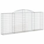 vidaXL Paniers à gabions arqués 8 Pièces 300x30x120/140 cm fer galvanisé