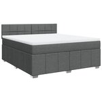 vidaXL Sommier à lattes de lit avec matelas Gris foncé 180x200cm Tissu