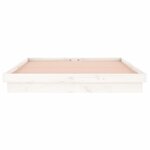 vidaXL Cadre de lit à LED sans matelas blanc 120x200 cm bois massif