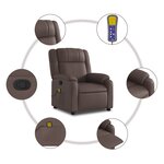 vidaXL Fauteuil de massage inclinable Marron Similicuir