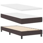 vidaXL Lit Box Spring avec Matelas & LED Marron Foncé 80x200 cm Tissu