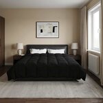 vidaXL Duvet d'été simple Matelassé Noir 220 x 260 cm Microfibre