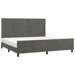 vidaXL Cadre de lit sans matelas gris foncé 200x200 cm velours