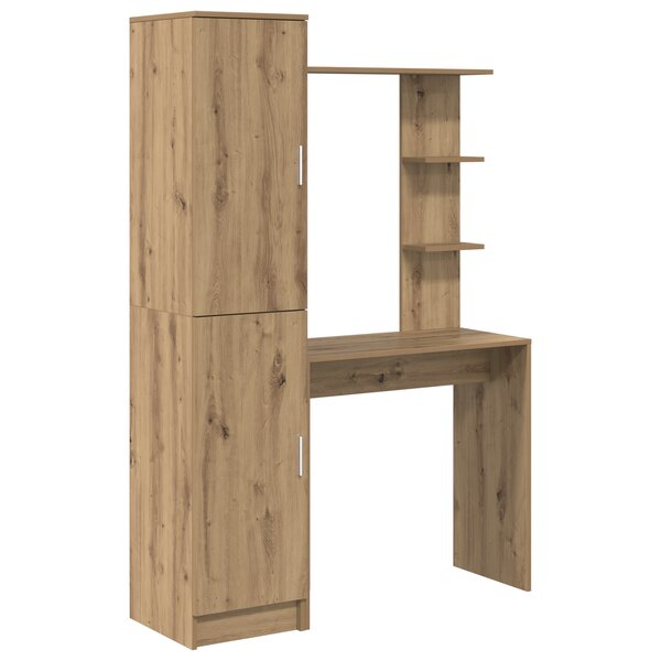 vidaXL Bureau avec rangement Chêne artisan Bois d'ingénierie