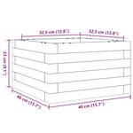 vidaXL Jardinière blanc 40x40x23 cm bois de pin massif