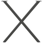 vidaXL Pieds de table à manger en forme de X 2 pièces Anthracite 70 x (72-73) cm Acier
