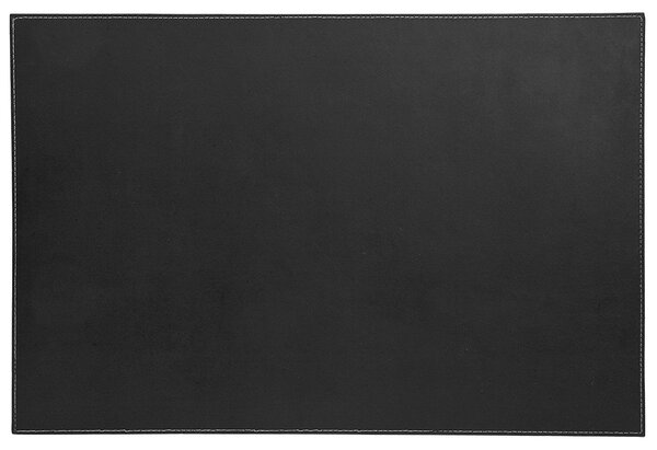 Sous-main plaque 'Elyane' en polyuréthane et piqûres sellier 40 x 60 cm Noir SIGN