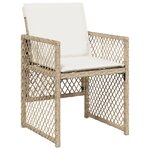 vidaXL Ensemble à manger de jardin et coussins 9 Pièces beige Poly rotin