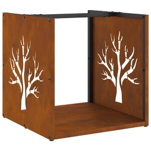 VidaXL Étagère à bois 40x40x40 cm acier résistant aux intempéries