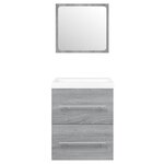 vidaXL Meuble lavabo avec bassin intégré Sonoma gris Bois d'ingénierie
