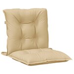 vidaXL Coussins de chaise à dossier bas lot de 2 beige mélangé tissu