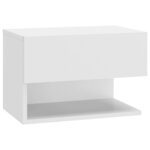 vidaXL Tables de chevet murales 2 Pièces Blanc brillant