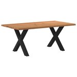 vidaXL Table à manger marron clair bois de chêne massif rectangulaire