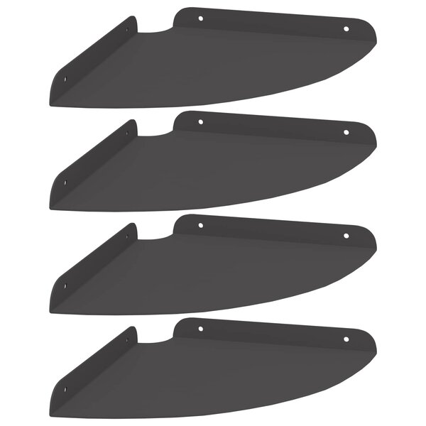 vidaXL Étagère Flottante d'Angle 4 pc Noir 24 x 24 x 2 cm