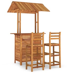 vidaXL Ensemble de bar de jardin 3 Pièces Bois d'acacia solide