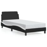 vidaXL Cadre de lit sans matelas noir et blanc 90x200 cm similicuir