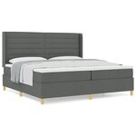 Box Spring VidaXL avec Matelas Gris Foncé 200x200 cm en Tissu