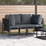 vidaXL Mobilier de jardin avec coussin 2 Pièces Anthracite Acier