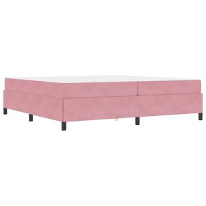 vidaXL Cadre de lit avec matelas Rose 200 x 200 cm tissu