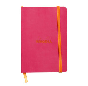 carnet souple RHODIARAMA FRAMBOISE 144p pap ivoire Clf ferm. élast. CLAIREFONTAINE