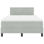 Lit box spring vidaXL avec matelas en velours gris clair petit double