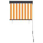 vidaXL Store roulant d'extérieur 80x250 cm Blanc et orange