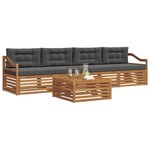 vidaXL Ensemble de canapés d'extérieur 5 Pièces Naturel et Anthracite