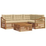 vidaXL Ensemble de canapés d'extérieur 5 pc Naturel et Beige