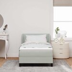 Lit Box Spring vidaXL avec Matelas Gris clair 90x190 cm en Velours
