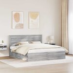 vidaXL Cadre de lit Gris Sonoma 180 x 200 cm Pin massif