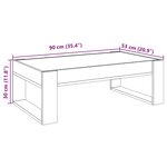 vidaXL Table basse avec LED infini noir 90x53x30 cm